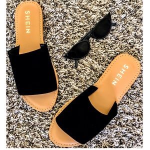 ✨ Nubuck Single Band Slide Sandal BLACK✨